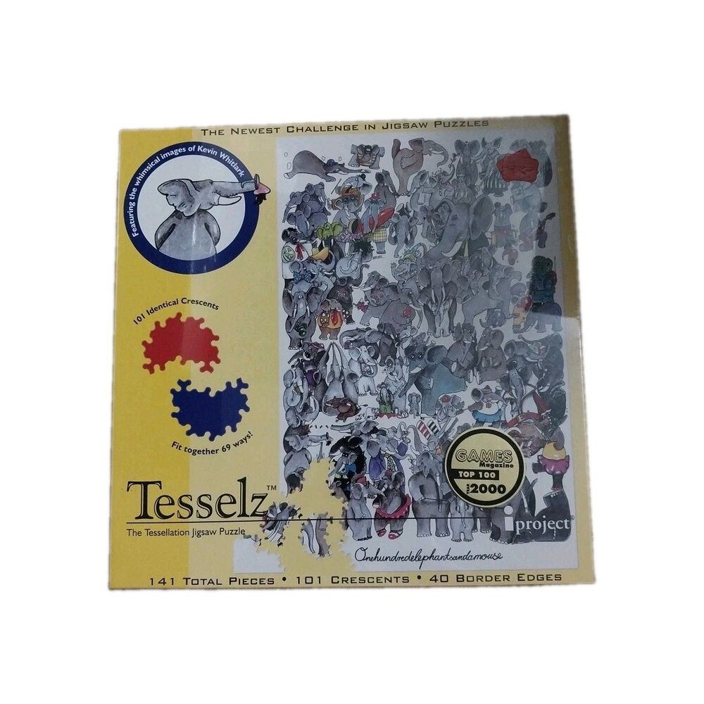 Tesselz One Hundred Elephants and a Mouse Puzzle Kevin Whitlark New Sealed 1998